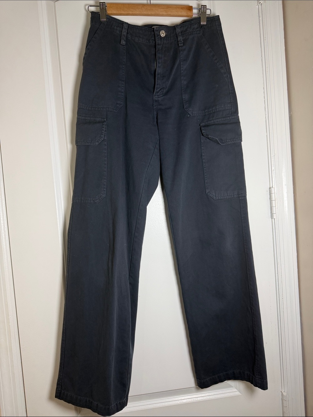 Zara Black Wide-Leg Cargo Pants